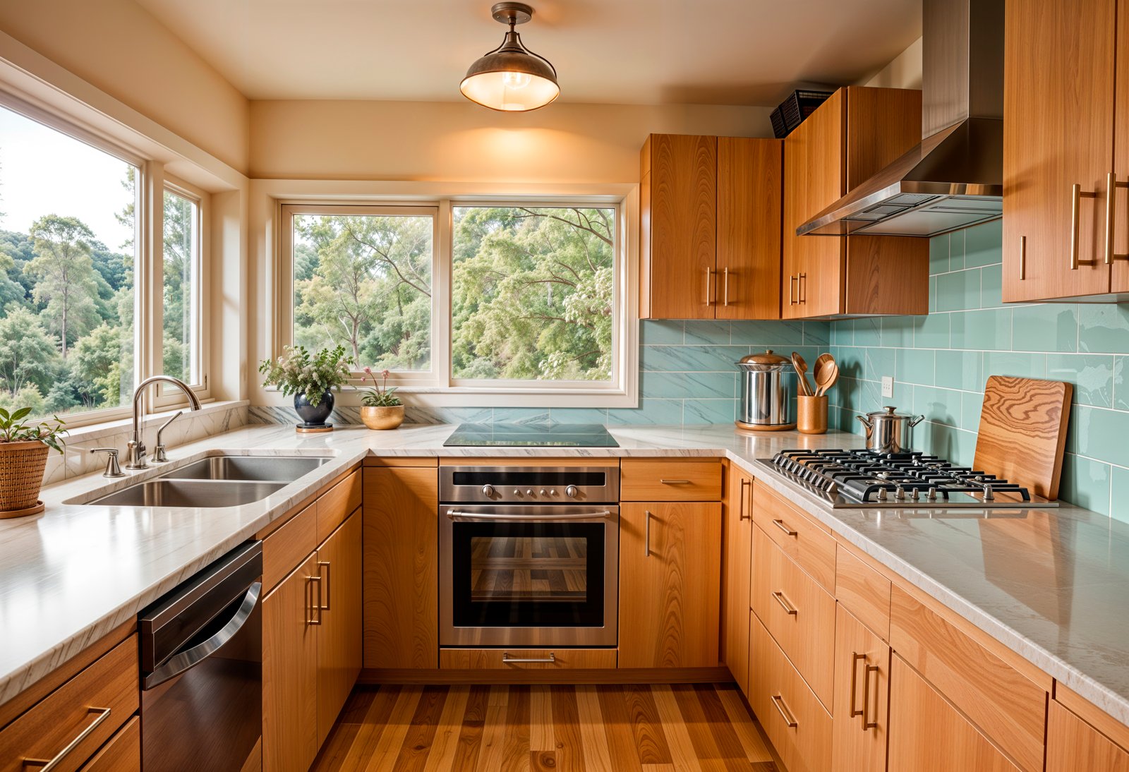 U-shaped modular kitchen